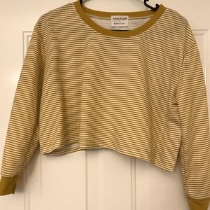 Sunflower Brand Mustard striped Cropped Sweatshirt